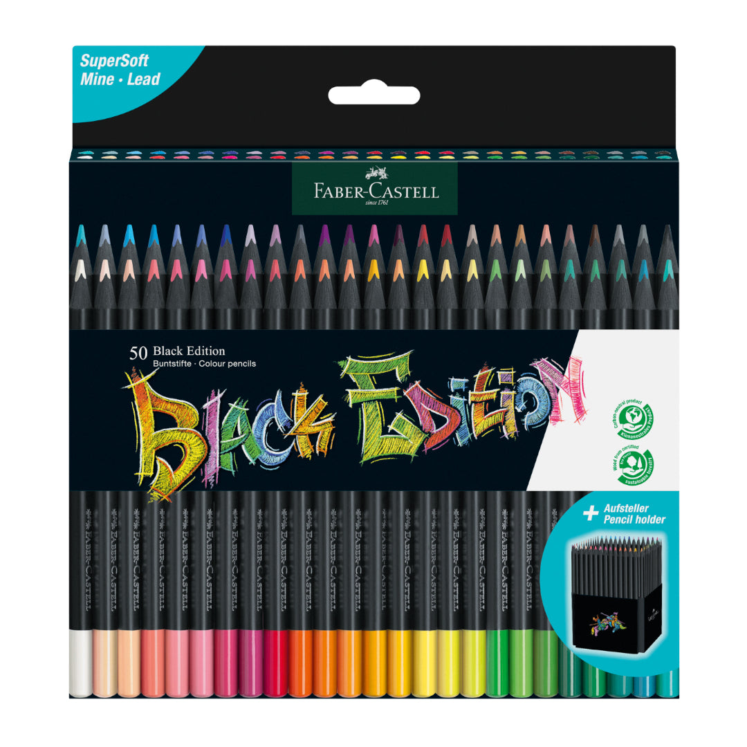 Colores Faber-Castell Super Soft Black Edition x 50