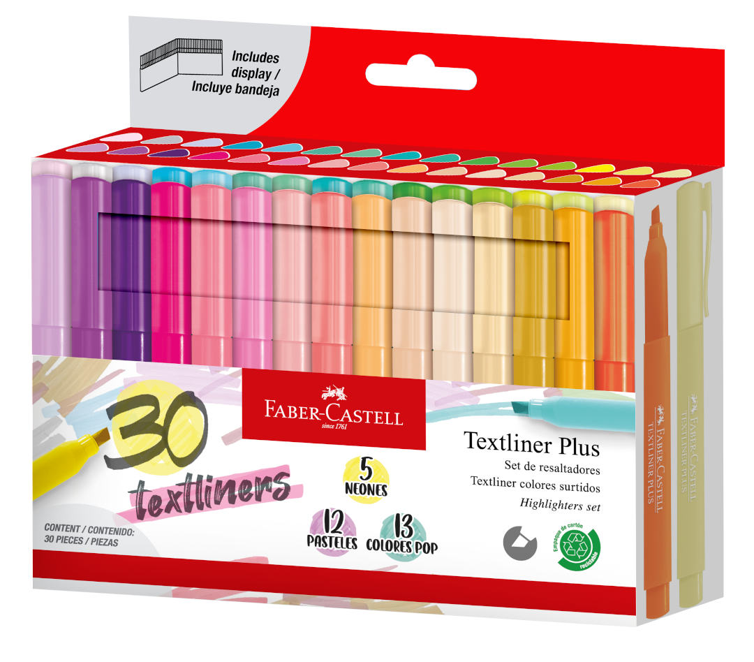 Faber Castell Resaltadores De Texto Punta Biselada Con 30 Piezas / Caj - Faber Castell Mexico