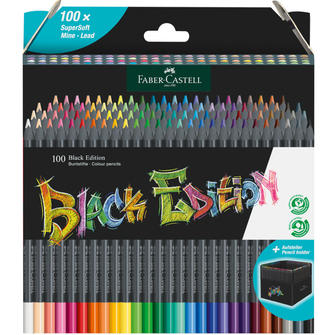 Colores Faber-Castell Super Soft Black Edition x 100