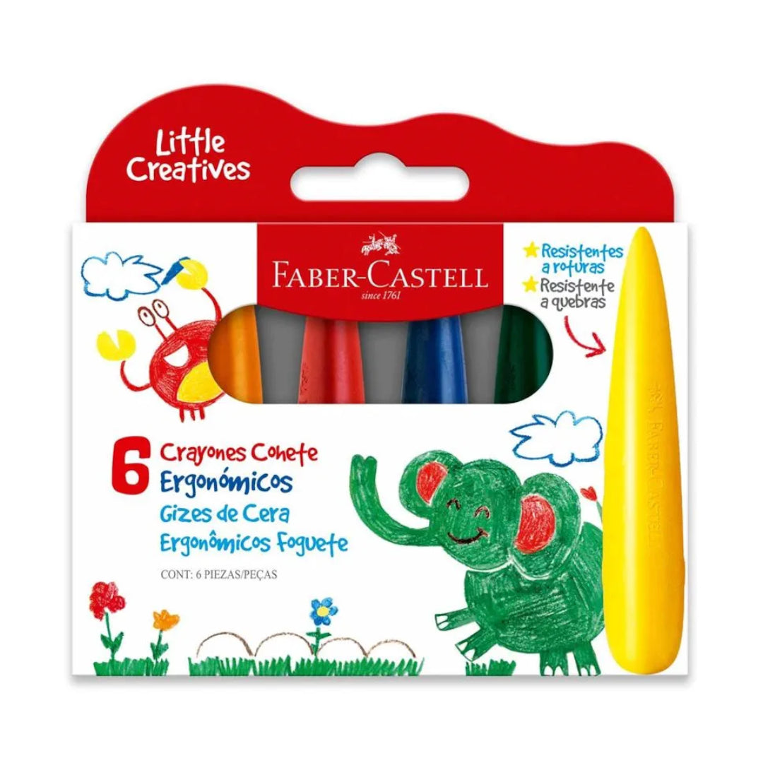 Crayones Faber-Castell COHETE para niños pequeños x 6