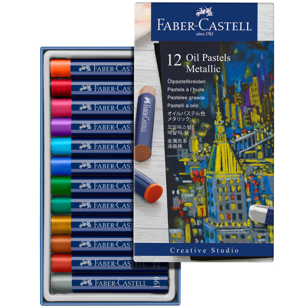 Tizas Faber-Castell Oil Pasteles Metálicos x 12