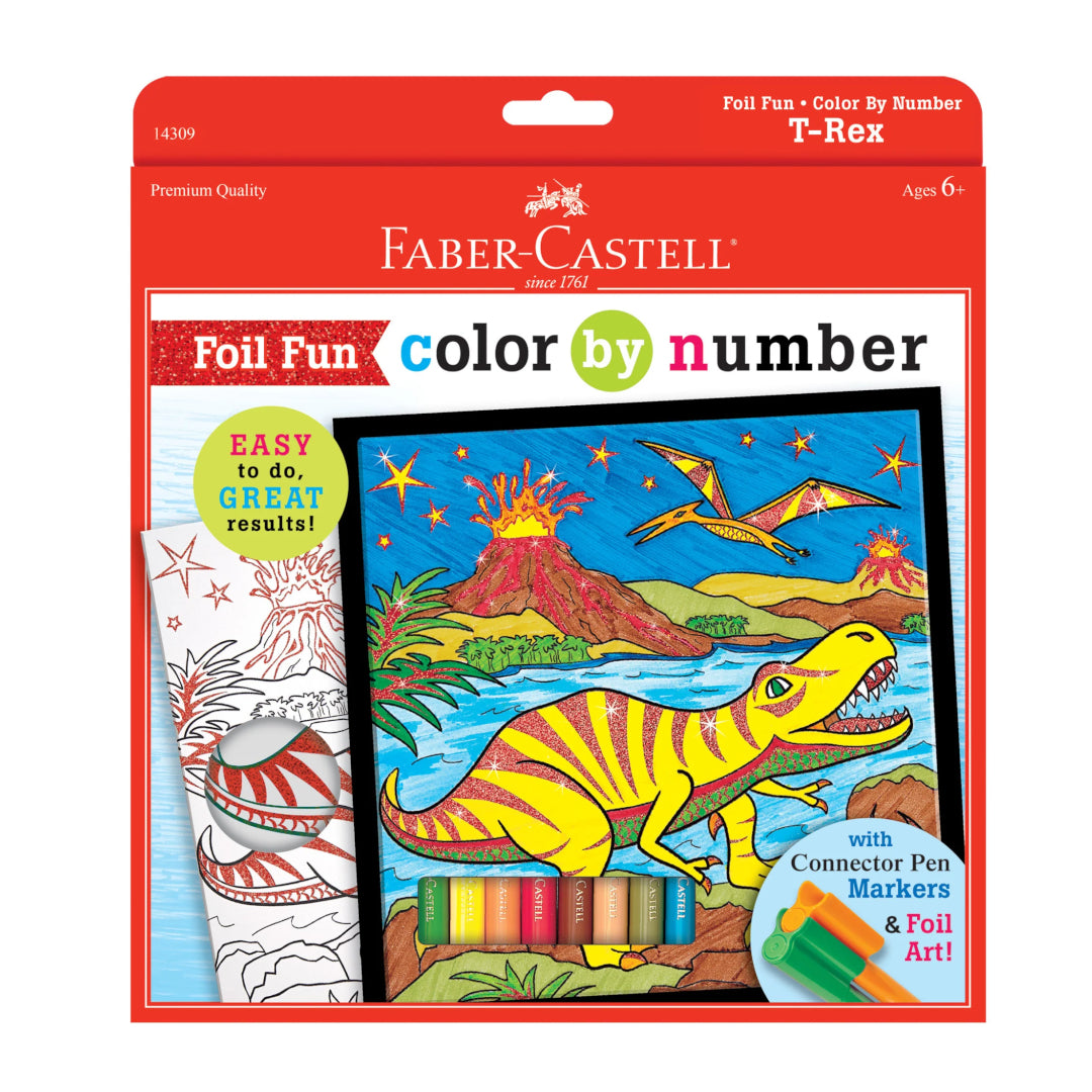 Faber-castell Color By Number T-rex Foil Fun