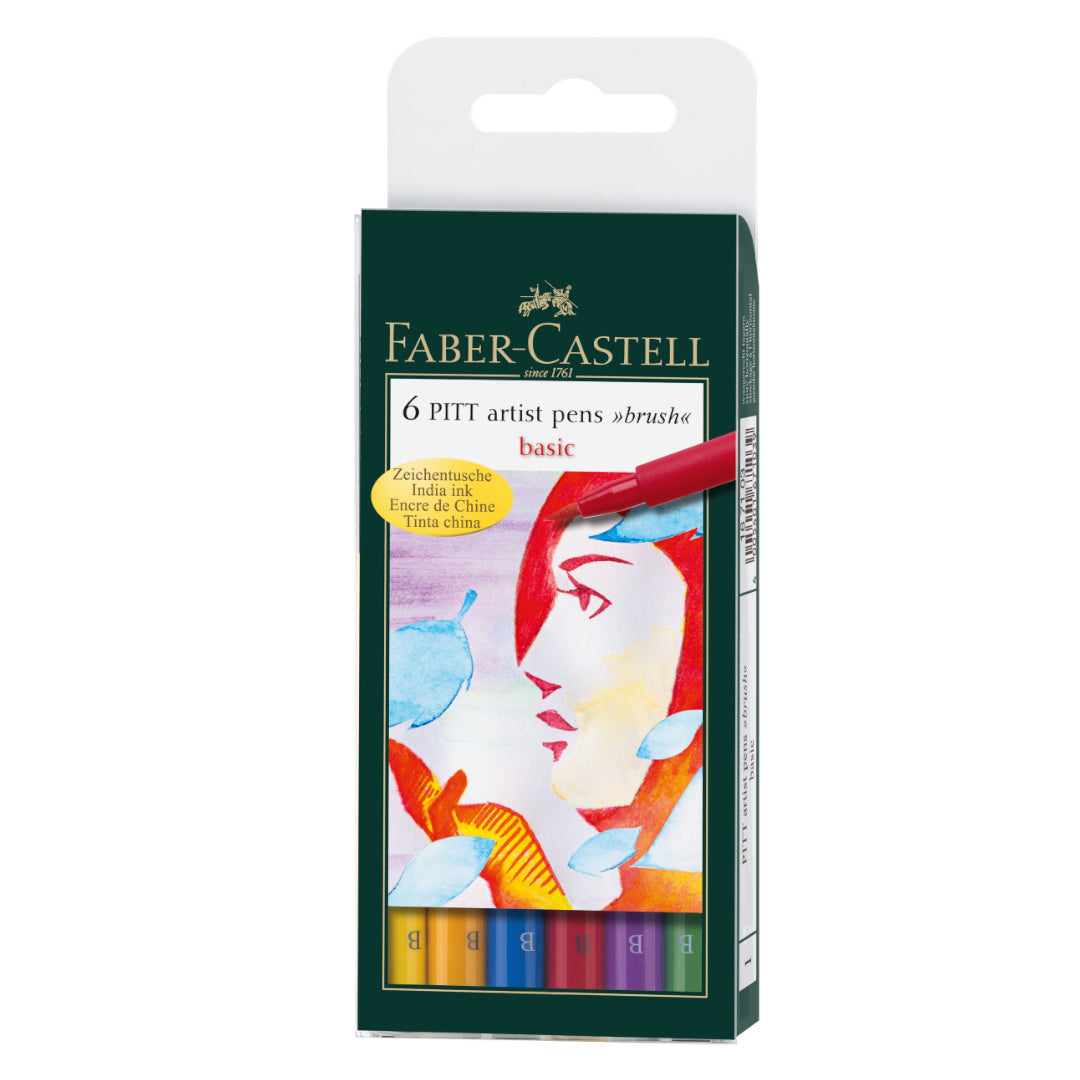 Faber-Castell Pitt Artist Pen Brush Basic x 6