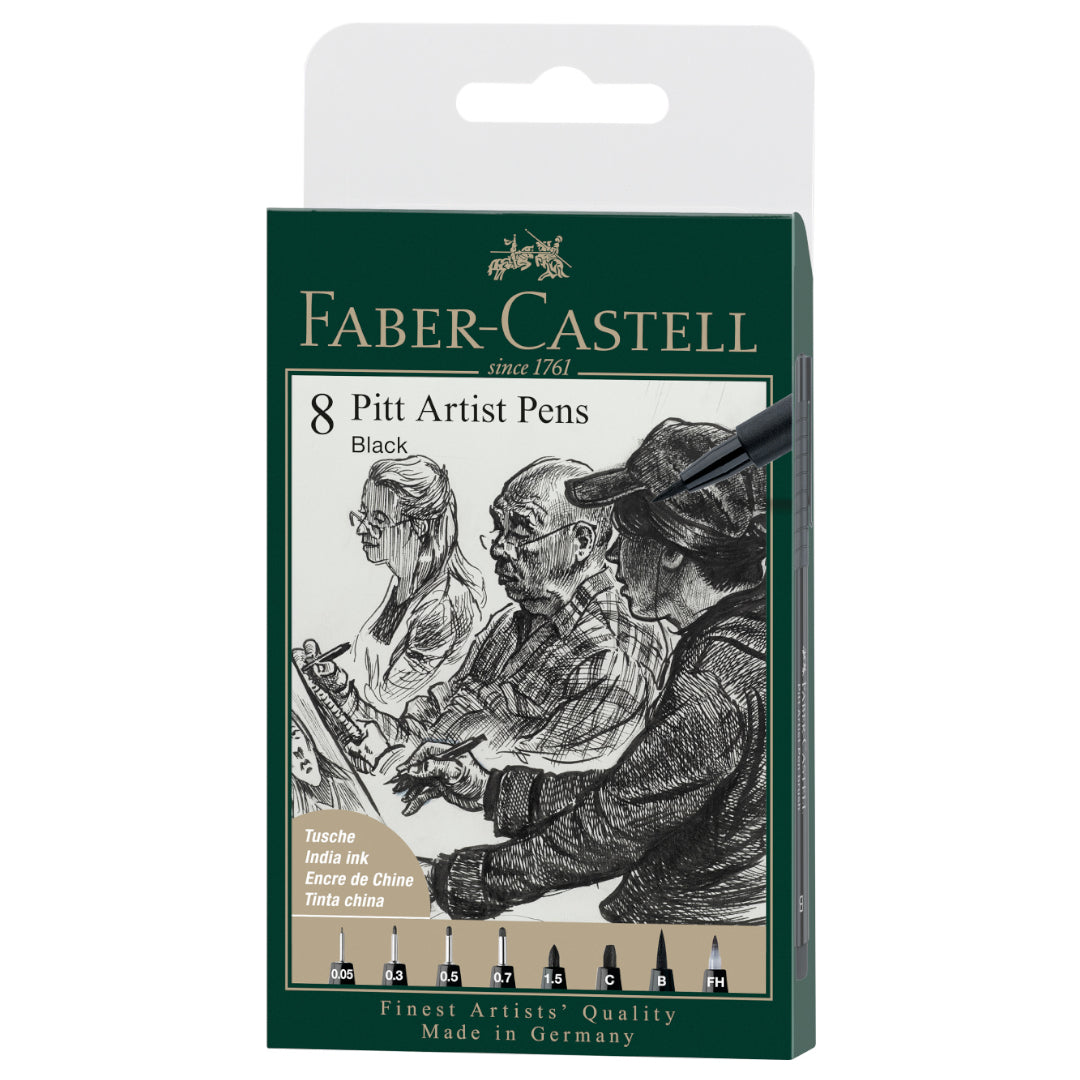 Faber-Castell Pitt Artist Pen x 8 (XXS,S,F,M,1.5,C,B,FH)