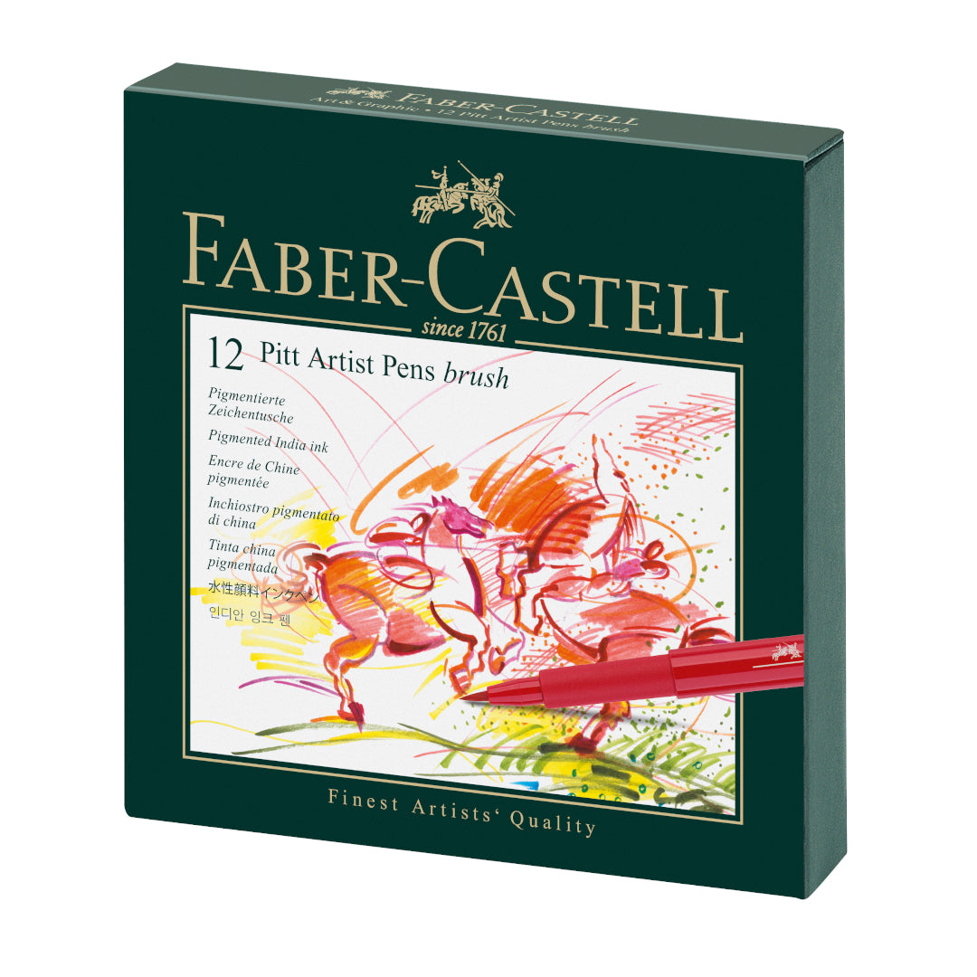 Faber Castell Marcadores Pitt Artist Pen Punta de Brocha x 12