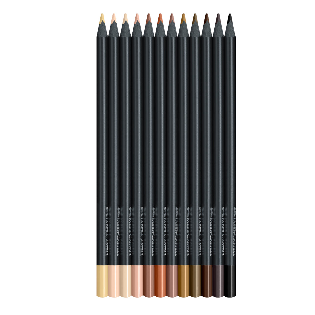 Colores Faber-Castell Super Soft Black Edition Tonos Piel x 12