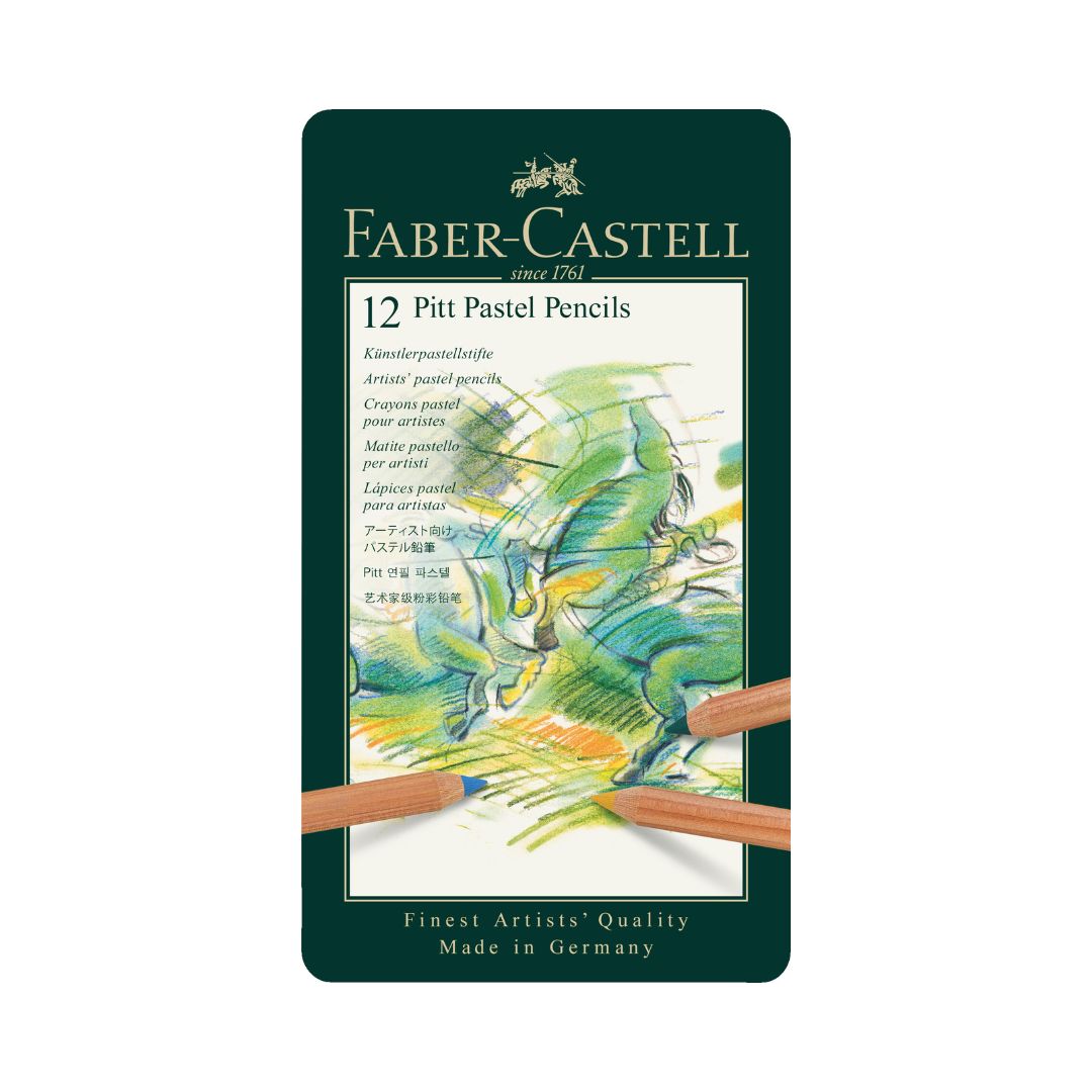 Faber Castell Lápices Pitt Pastel para Arte con Estuche de Metal x 12