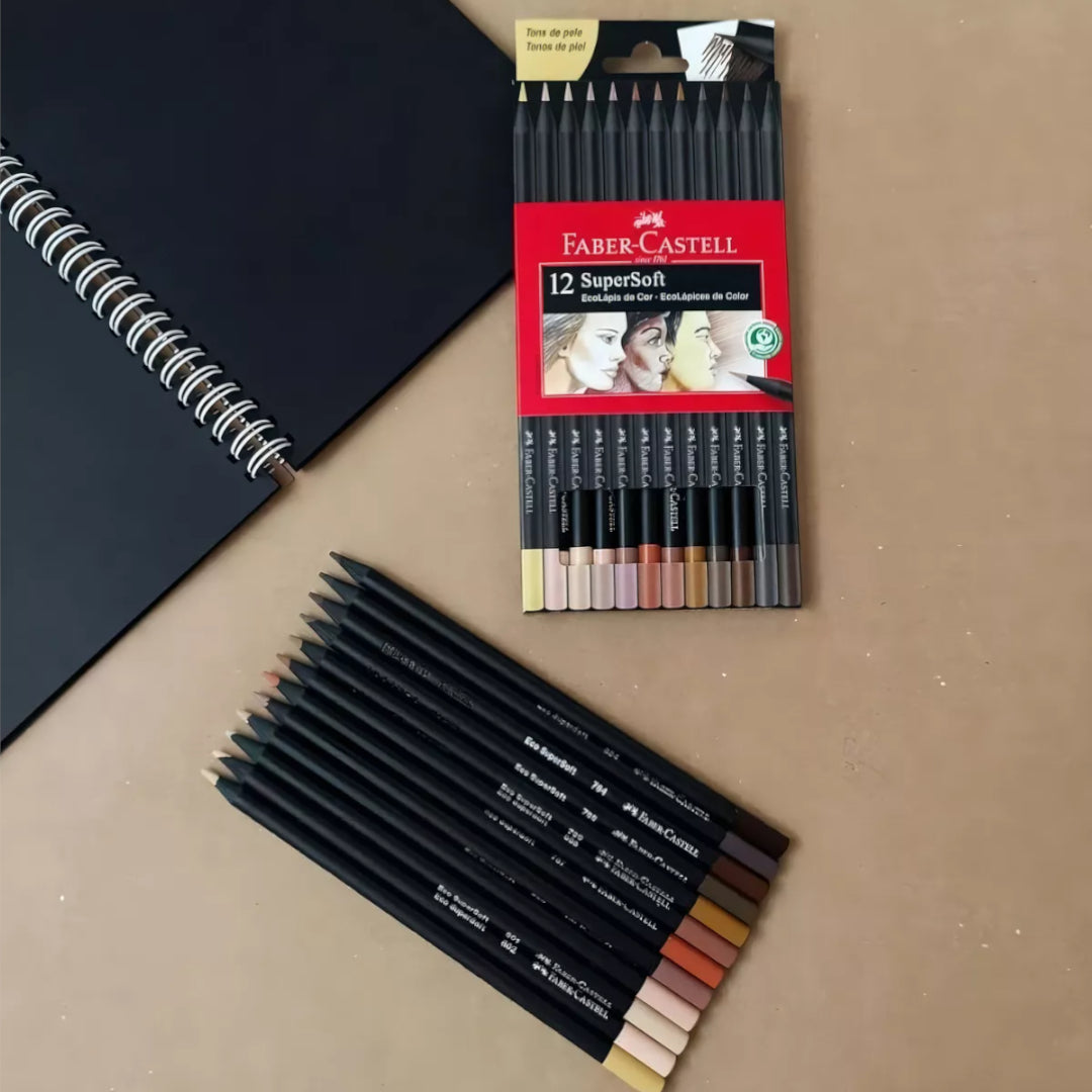 Colores Faber-Castell Super Soft Black Edition Tonos Piel x 12