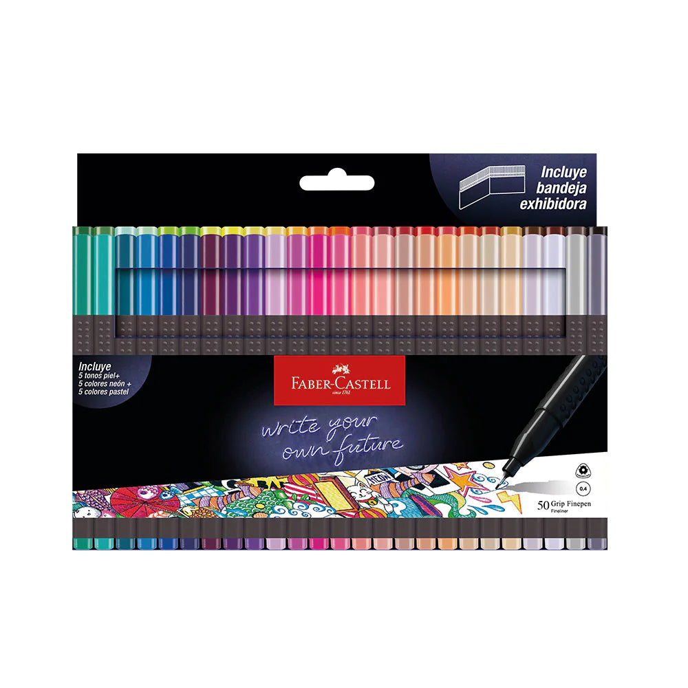 Faber-Castell 554222 Set Pennarelli A Punta Di Fibra Dino – 24 Colori Brillanti (18 Standard, 3 Metallic, 3 Neon) Con Adesivi Di Dinosauri, Inchiostro Atossico