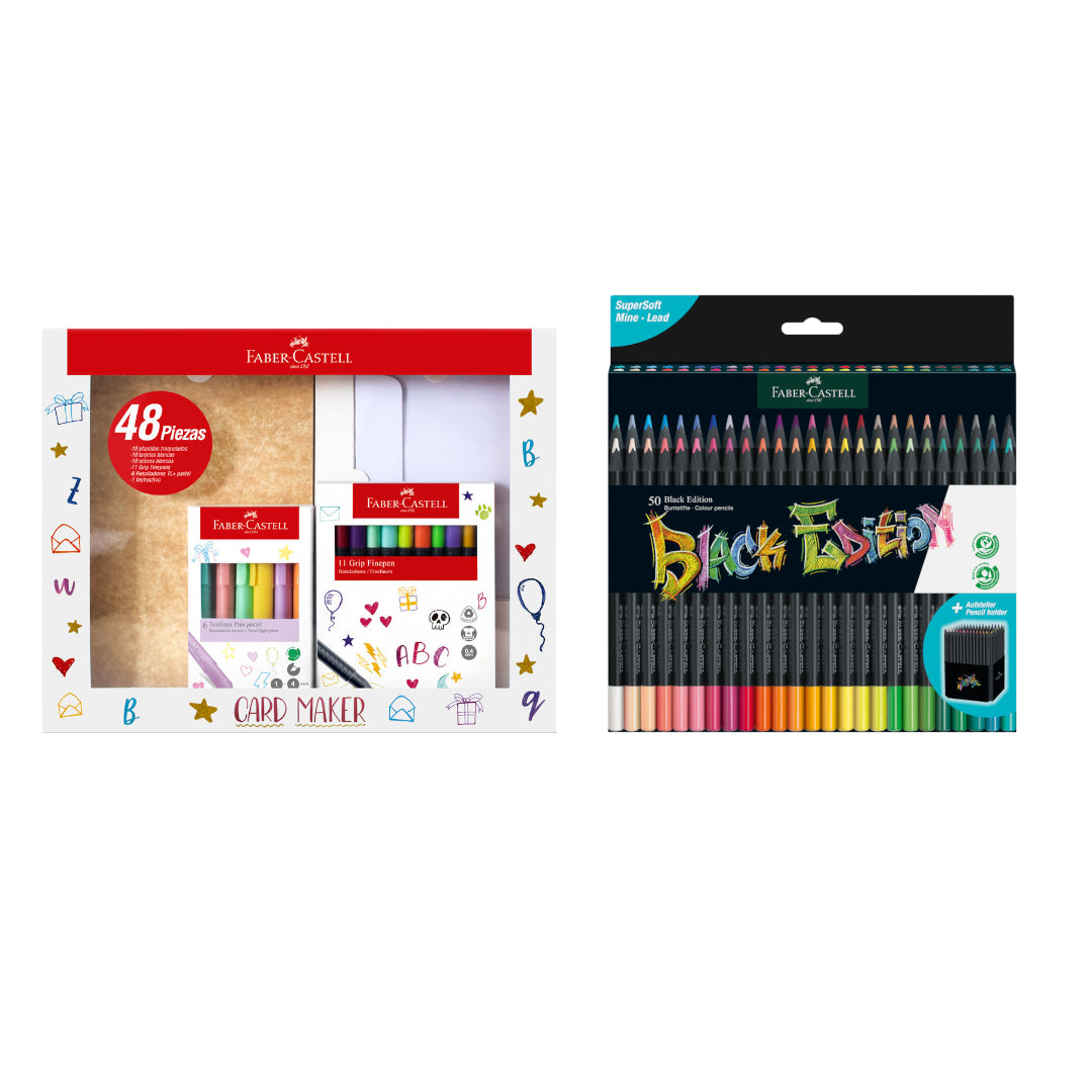 Faber Castell Set Card Maker + Supersoft Black Edition x 50