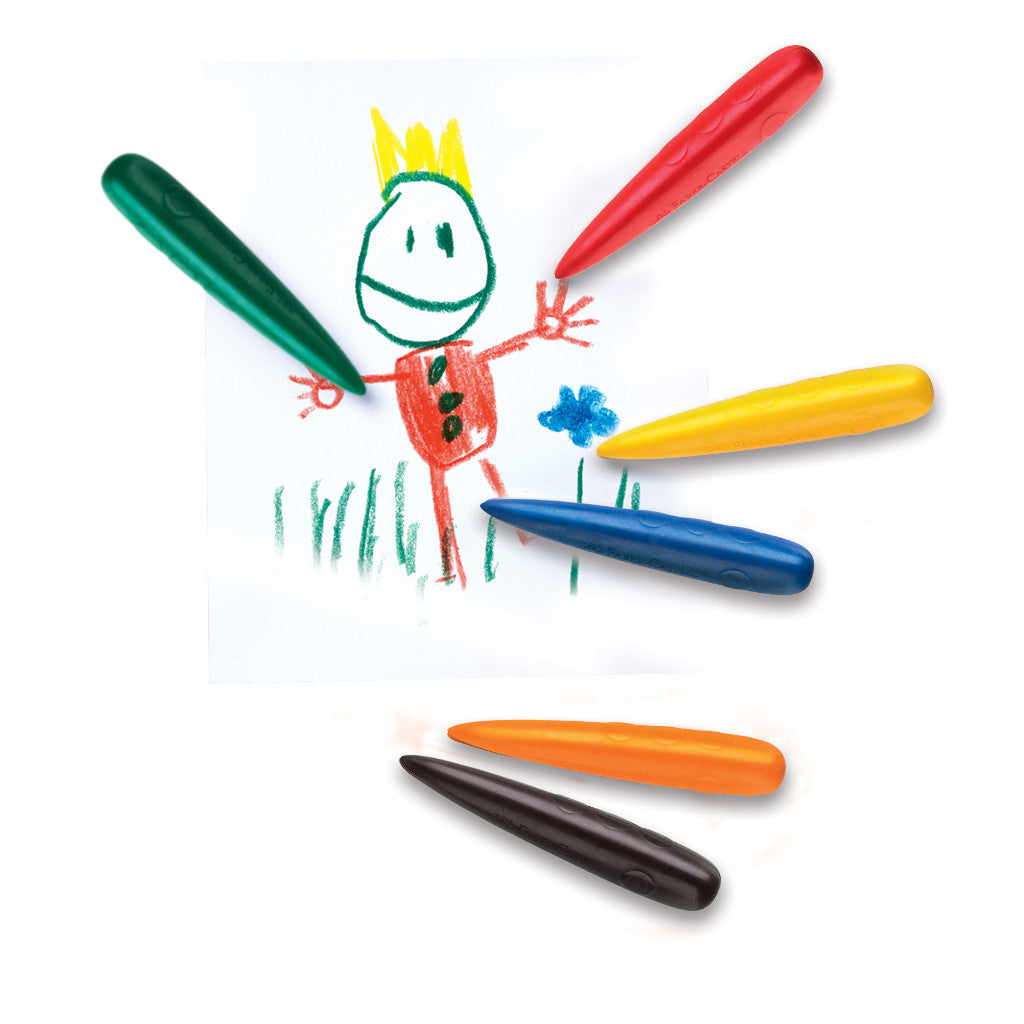 Crayones Faber-Castell COHETE para niños pequeños x 6